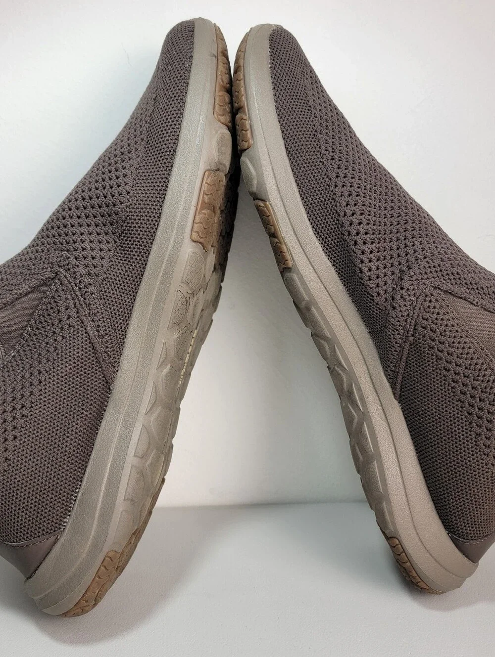 LL Bean Comfort Moc Men's Brown Mesh Slip-On Shoes Size 10, Medium Width - READ